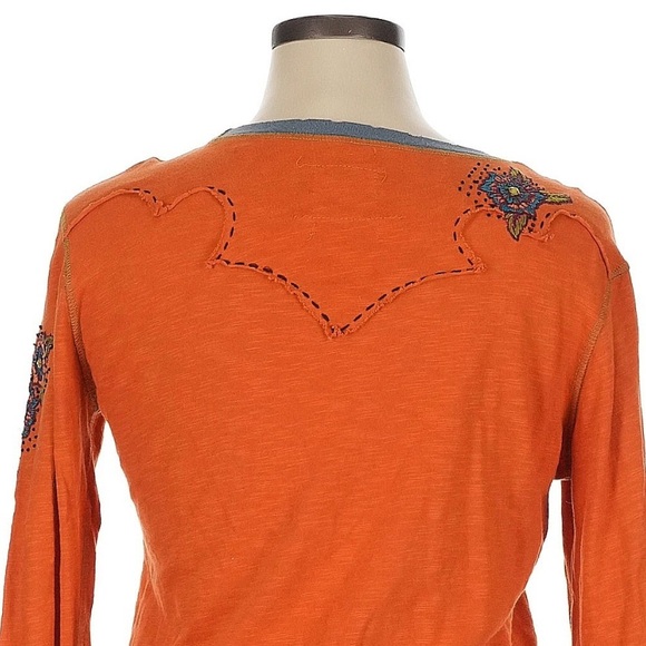 Double D Ranch Long Sleeve top tee Western Yoke embroidered embellished boot XL - Picture 6 of 10